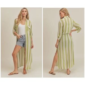 Striped Maxi Shirt Dress